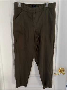 Reitmans Olive High-Rise Tapered Ankle Pants